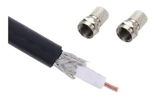 Cable Coaxil Coaxial Para Tv Rollo X 20mts Armado - Imagen 4
