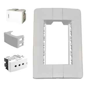 Plaqueta Donna 3 Mod / Con 1 Toma + Llave Unipolar + Ciego