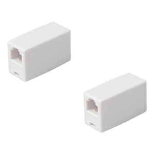 Pack 2 Uniones Rj11 En Color Blanco Contacto Electricidad