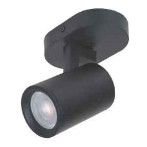 Spot De Base Cilíndrico 1 Luz Gu10 Color Negro