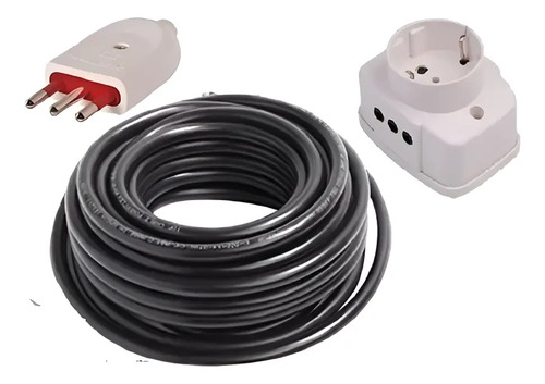 Alargue Armado 20 Mts Con Toma Schuko 2 Laterales Y Ficha 3l