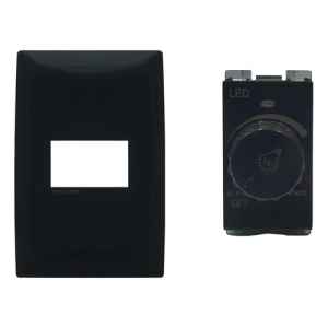 Plaqueta Molveno Atenea Negra + Modulo Dimmer