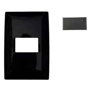 Plaqueta Molveno Atenea Negro 1 Modulo + Modulo Unipolar