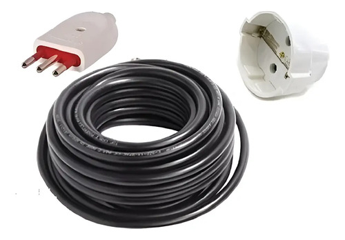 Alargue Armado 10mts Goma 3x2 Con Hembra Schuko Y Ficha