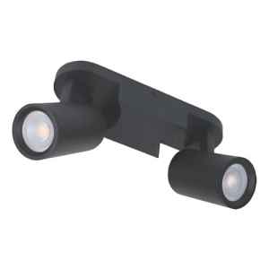 Spot Barra Cilíndrico 2 Luces Gu10 Negro