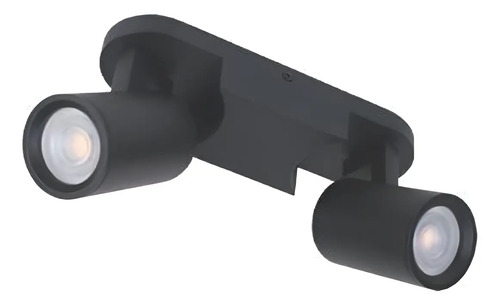Spot Barra Cilíndrico 2 Luces Gu10 Negro