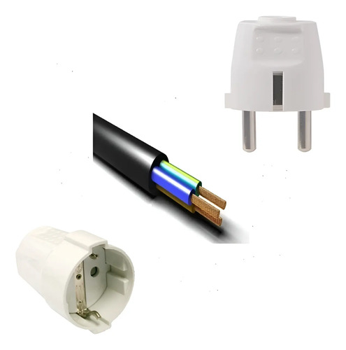 Alargue Armado 20m Goma 3x2 Ficha Schuko Y Hembra Schuko