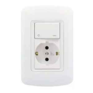 Plaqueta Atenea Con 1 Schuko 1 Bipolar Contacto Electricidad