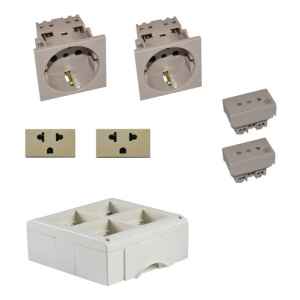 Caja Richi 8mód / 2 Toma Schuko /2 Tomas Mod / 2 Tomas Euro