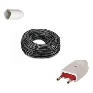 Kit Goma 10 Metros 2x1 + 6 Portalámparas + Ficha Conatel