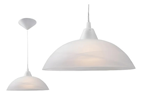 Colgante Aplique Luz Plástico Campana D Vidrio Símil Murano