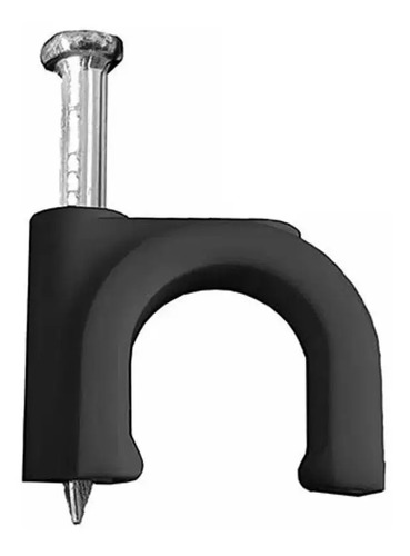 Pack 4 Paquete De 100 Grampas Redondas De Plastico N°7 Negra