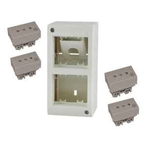 Caja Richi 4 Módulos Con 4 Toma Modular Contacto Colon