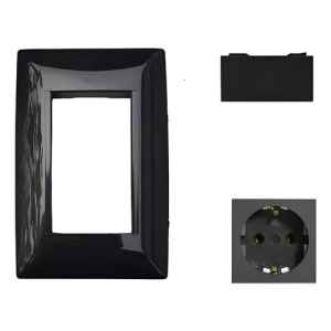 Plaqueta Molveno Atenea Negro + 1 Modulo Shucko +1 Mod Ciego