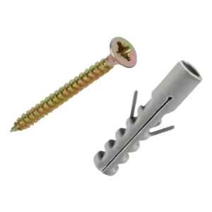 Pack 100 Tacos Tipo Ficher 6mm + 100 Tornillos 20x35 (4mmx35