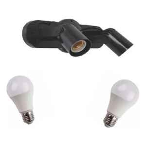 Spot 2 Luces Plástico + 2 Lamparas Led Contacto Electricidad